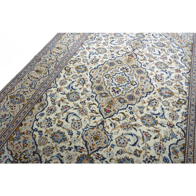 Hand-Knotted Kashan Rug with Natural Tones For Sale - Image 5 of 13