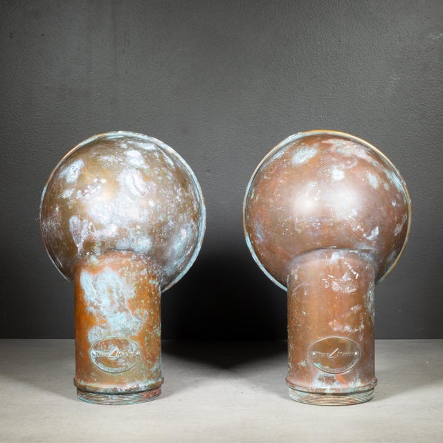 ABOUT A pair of authentic vintage Nicro Marine (San Francisco) copper cowl vents. These iconic pieces of nautical history...