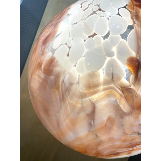 2020s Contemporary Milky-White Spot With Brown Sphere Pendant in Murano Glass For Sale - Image 5 of 7