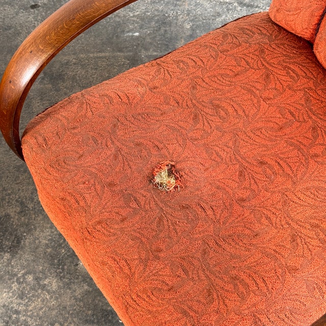 Orange Czechoslovak Art Deco H-410 Armchairs by Jindrich Halabala for Up Závody, 1930s, Set of 2 For Sale - Image 8 of 9