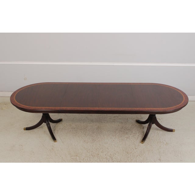 Henkel Harris Model 2235 Mahogany Inlaid Dining Table For Sale - Image 15 of 18