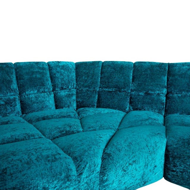 Fabric Corner Cloud 7 Sofa in Blue Turquoise from Bretz For Sale - Image 4 of 14