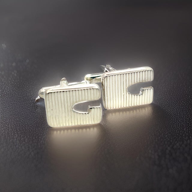 Contemporary 1990s Gucci Estate Mens Cufflinks Sterling Silver G38, A Pair For Sale - Image 3 of 9