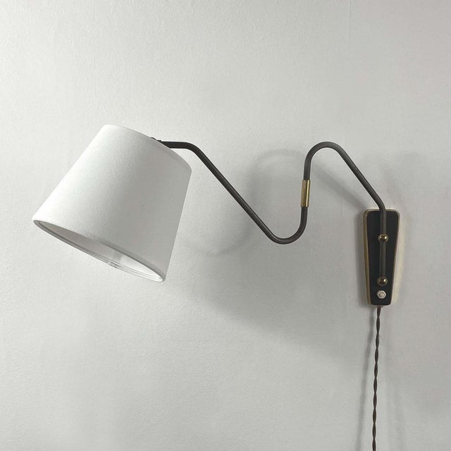 Bronzed Brass Articulating and Extendable Wall Light attributed to Cosack, 1950s For Sale - Image 13 of 15