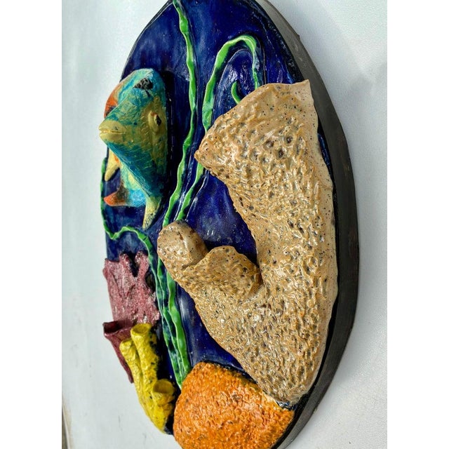 Queen Angel Fish Ceramic Wall Sculpture For Sale In Miami - Image 6 of 8