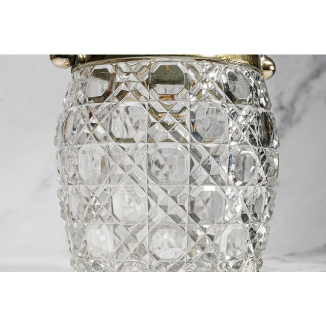 Wonderful Antique English Crystal Biscuit Jar Cut Glass Lidded Canister Jar With Handle Art Deco Tableware Home Decor For Sale - Image 11 of 15