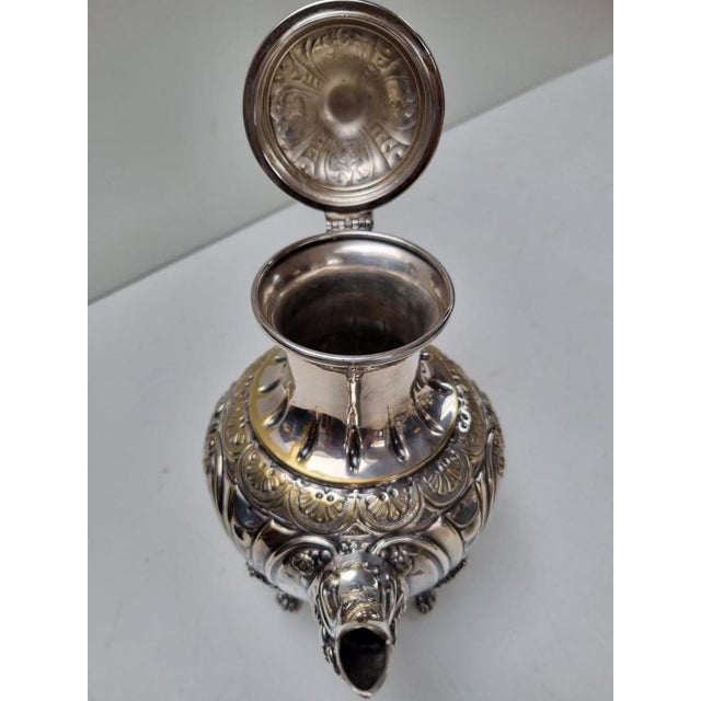 Rococo Baroque Style Silver-Plated Coffee and Tea Set, 1890s, Set of 4 For Sale - Image 13 of 18