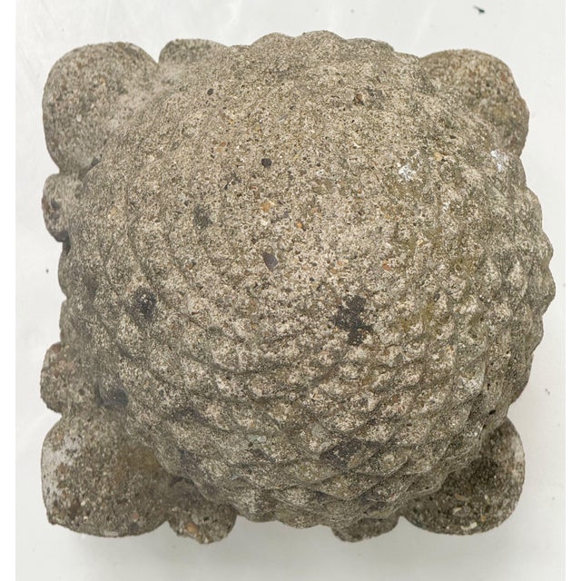 English Garden Stone Statuary Pinecone Finials From England - Two Available For Sale - Image 9 of 9