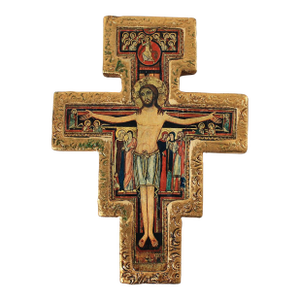 Vintage Italian Giltwood Cross Wall Hanging