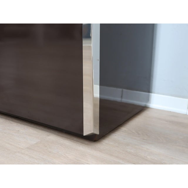 Small Dark Brown Laminate & Chrome Sideboard from Mario Sabot, 1970s For Sale - Image 10 of 15