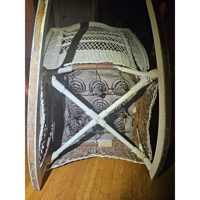 American Vintage Bemis Riddell Wicker Rocking Chair For Sale - Image 3 of 10