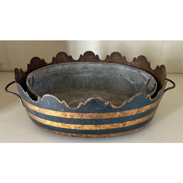 Green Antique Early 19th Century French Tole Monteith or Jardiniere Cachepot For Sale - Image 8 of 15