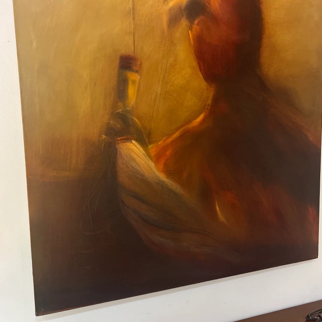 Copper 20th Century Oil on Canvas by English Artist B.Austin Signed Titled as "Manipulated Marionette" II Made in 1999 For Sale - Image 8 of 12