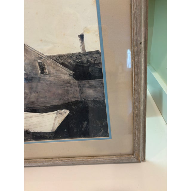 Vintage Andrew Wyeth the Sisters Framed Coastal Maine Dories Print Boat Art For Sale - Image 9 of 12