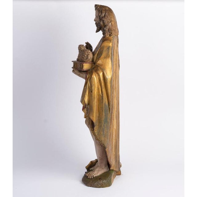 Late 16th Century Polychrome Carved Wooden Sculpture, Germany For Sale - Image 9 of 12