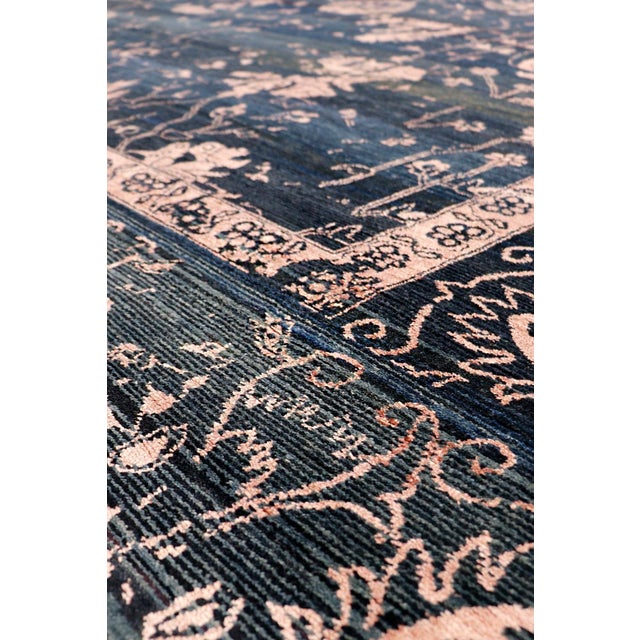 Modern Pasargad Home Transitiona Blue Area Rug-10' 0" X 14' 0" For Sale - Image 3 of 7