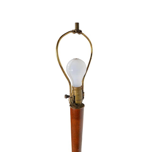 Brown Mid Century Modern Danish Style Wood Floor Lamp C 1950/1960’s For Sale - Image 8 of 13