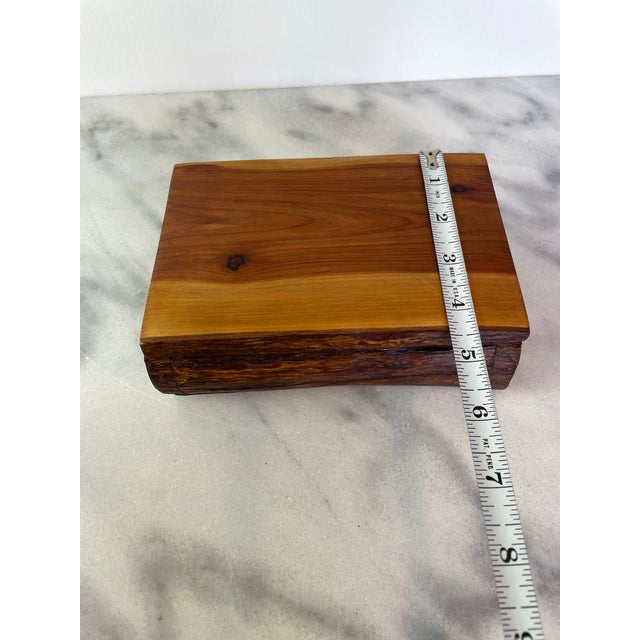 Brown Mid 20th Century Hand Crafted Live Edge Wood Stash Box For Sale - Image 8 of 10