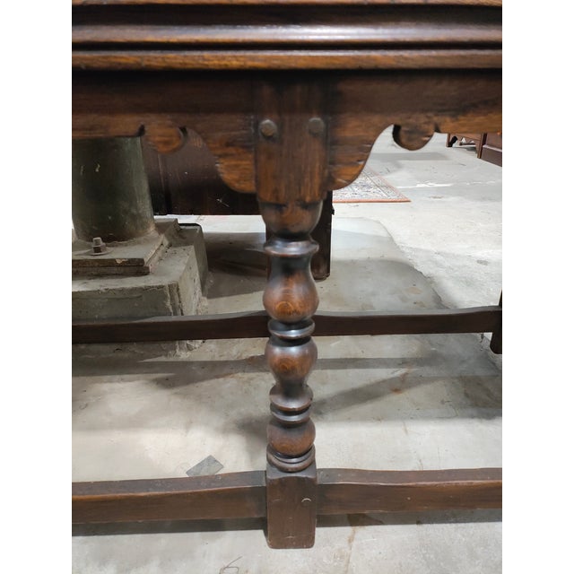 Early 20th Century Jacobean Revival Oak Server Console For Sale - Image 11 of 11