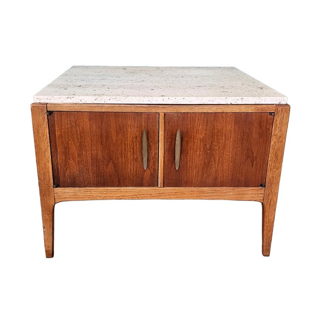 Mid-Century Modern Lane Rhythm Model 997-92 Walnut Cabinet End Table With Marble Top, C. 1962–1966 For Sale - Image 3 of 14