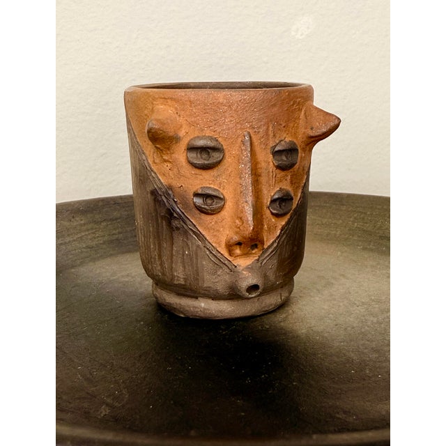 Mexican Surrealist Mezcal Clay Shot Glasses and Tray For Sale In Chicago - Image 6 of 7