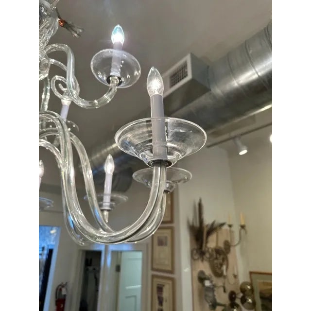 Modern Contemporary Preciosa Glass 2 Tiered Chandelier For Sale - Image 3 of 9