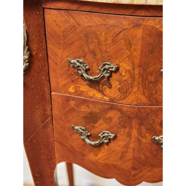 Wood Inlaid Chest of Drawers with Marble Top For Sale - Image 7 of 10