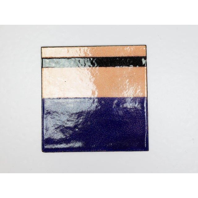 Small Square Enameled Metals attributed to Ettore Sottsass for Il Sestante, Italy, 1958, Set of 2, in Flawless conditions....