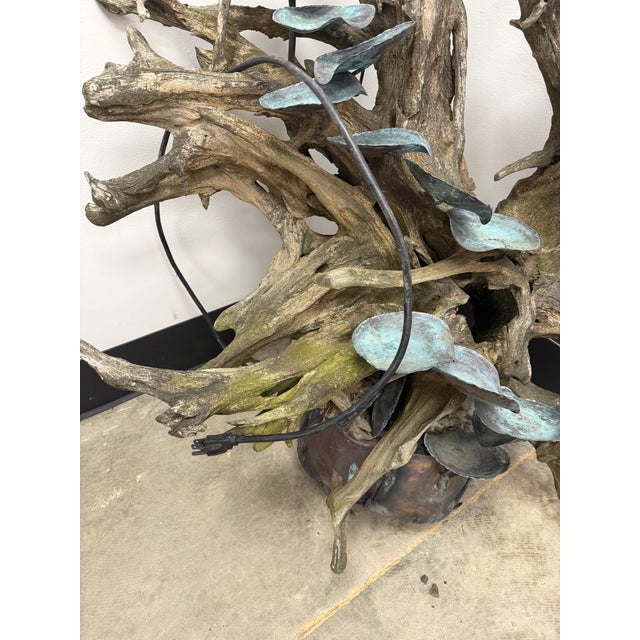 Vintage Copper and Driftwood Naturalistic Fountain For Sale - Image 9 of 17