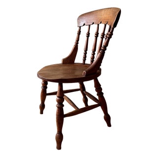 Carved and Turned Oak Chair For Sale