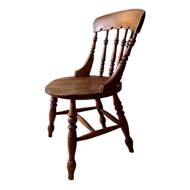 Carved and Turned Oak Chair For Sale