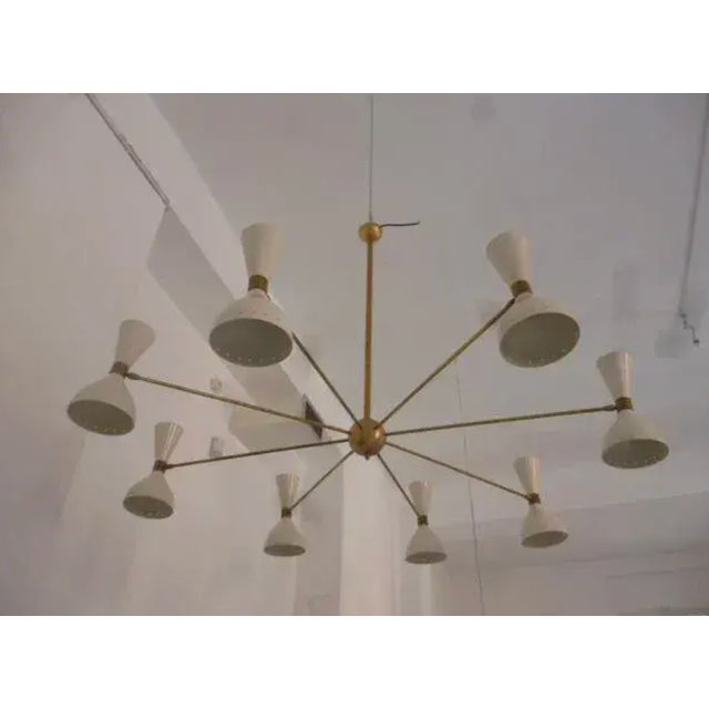 Italian Variant 1960 Stilnovo Style Italian Diabolo Chandelier For Sale - Image 3 of 3