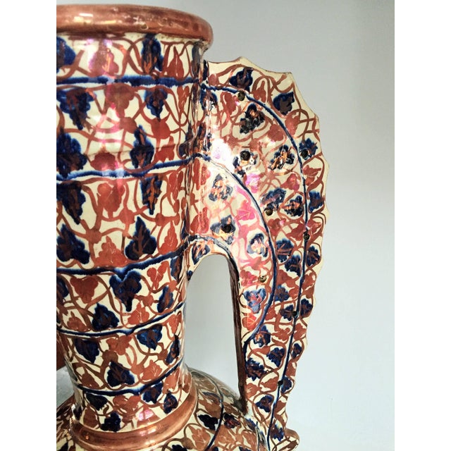 18th Spanish Century Glazed Alhambra Majolica Amphora Vase For Sale - Image 4 of 5