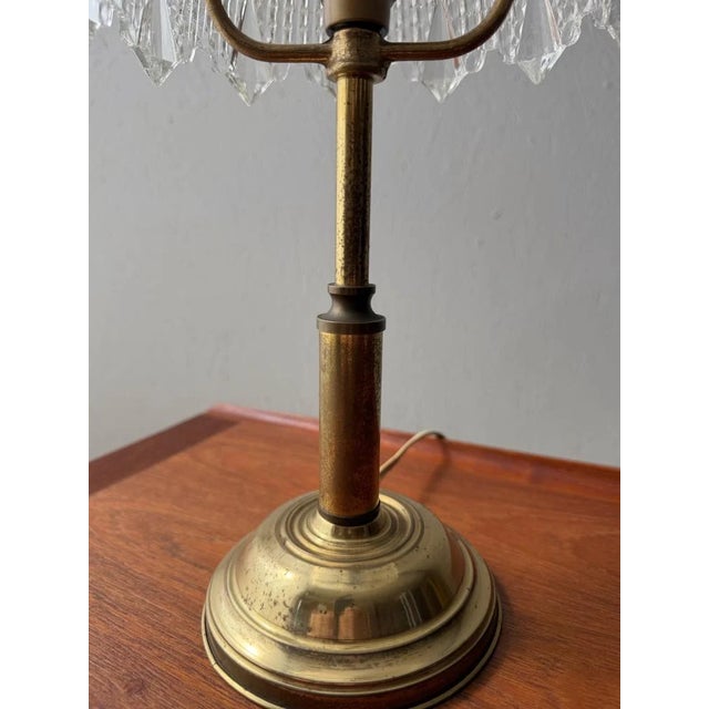 Vintage Brass Table Lamp with Glass Shade, 1960s For Sale - Image 6 of 9