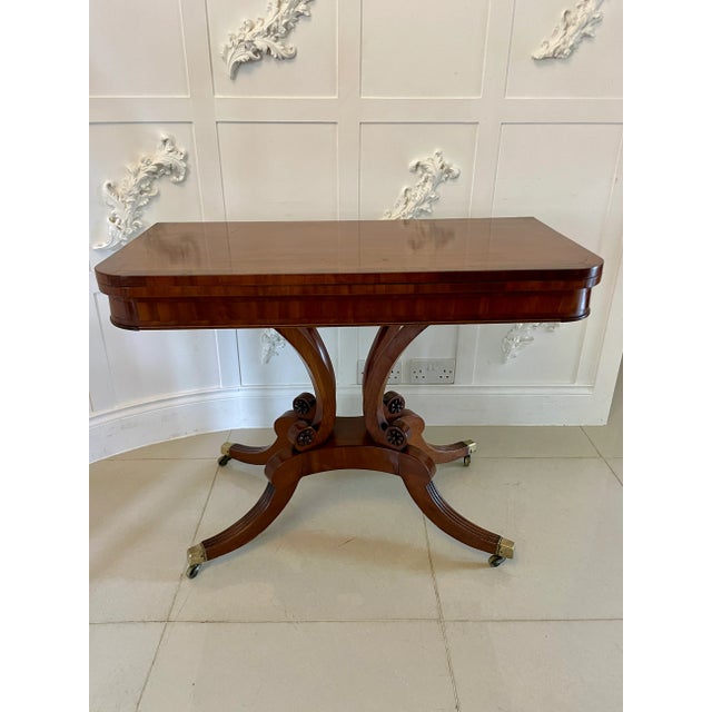 Hollywood Regency Regency Mahogany Card Table, 1830s For Sale - Image 3 of 12