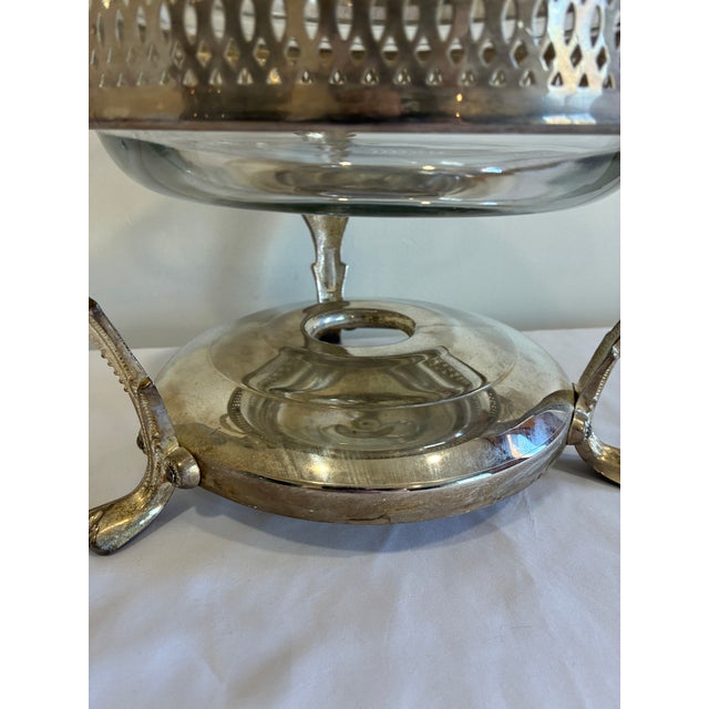 Anchor Hocking Silver Plate Chafing Dish With Glass Insert For Sale In Oklahoma City - Image 6 of 11