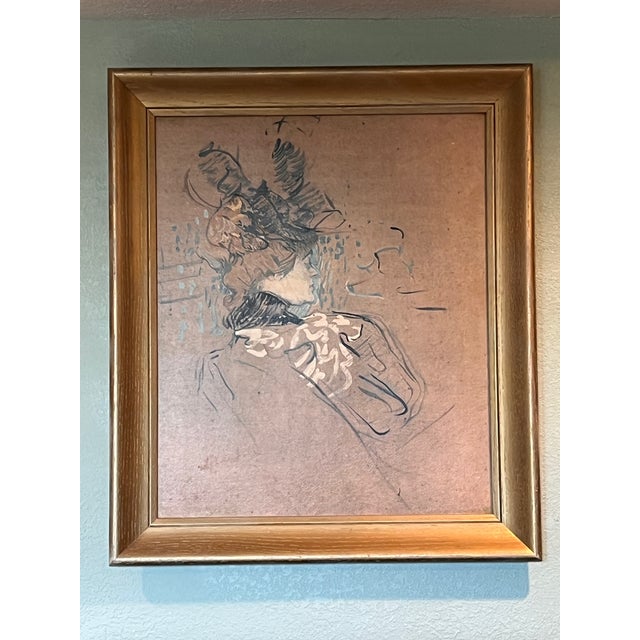Early 20th Century Original Belle Epoque Signed Portrait Mixed Media Framed 28.5x24.5 For Sale - Image 6 of 6