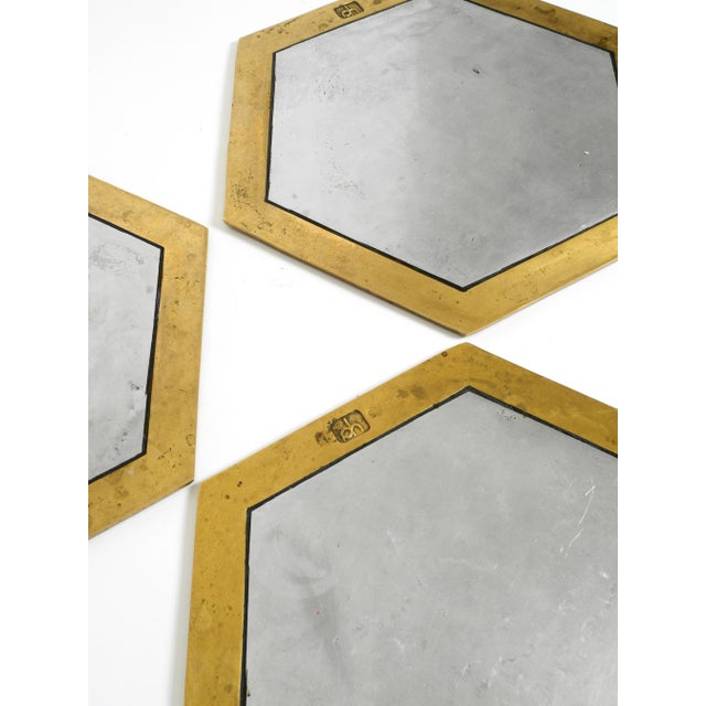 Brutalist Aluminum and Brass Coasters by David Marshall, 1970s, Set of 5 For Sale - Image 14 of 18