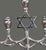 Contemporary Vintage Judaica Hanukkah Menorah Candelabra Chrome Silver 9 Candle Star of David For Sale - Image 3 of 8