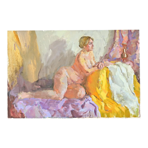 English Mid-20th Century Lounging Nude Painting