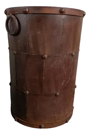 Brutalist Trash Can in Metal, 1960s