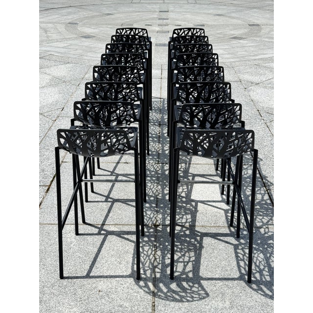 Metal Janus Et Cie “Forest” Low Back Barstools by Ramon Esteve (1–16 Available) For Sale - Image 7 of 17