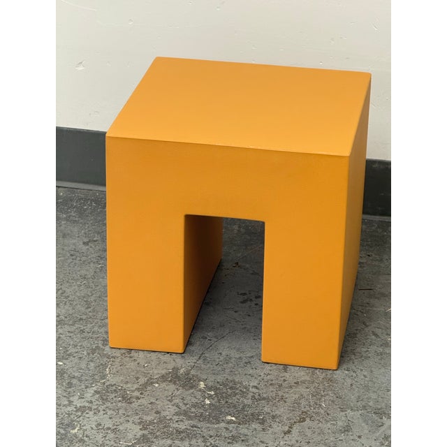 Orange Lella & Massimo Vignelli for Heller Vignelli Cube Stool, Outdoor For Sale - Image 8 of 12
