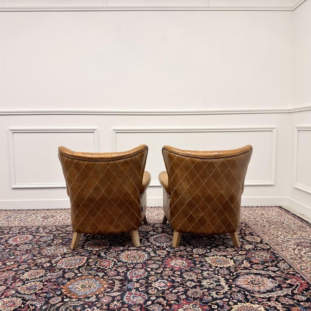 Vintage Aviator Armchair in Sheep Leather, Set of 2 For Sale - Image 4 of 11