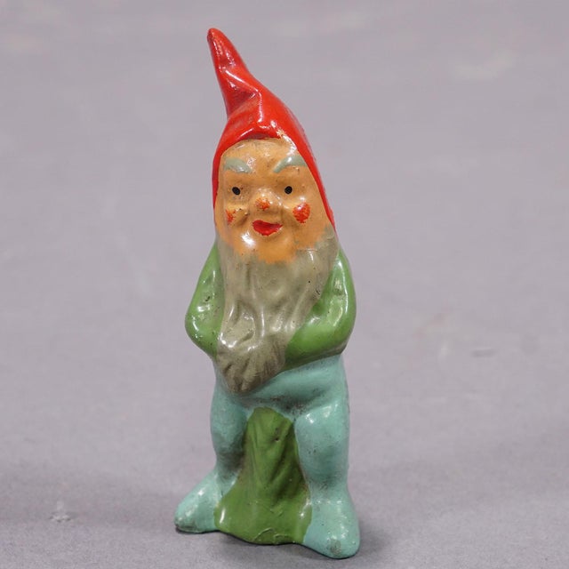 Ceramic Lot of Four Tiny Terracotta Garden Gnomes, Germany Ca. 1950s For Sale - Image 7 of 7