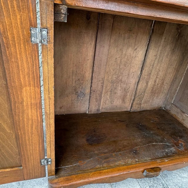 Antique Mid 19th Century Primitive/Rustic Style Handmade Maple Wood Washstand/Coffee Bar/Nightstand/Commode For Sale - Image 9 of 12