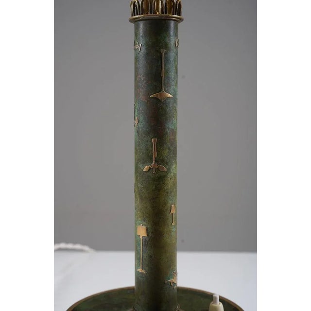 Gold Swedish Modern Table Lamp in Brass attributed to Liberty, 1946 For Sale - Image 8 of 13