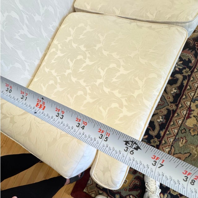 1960s Grand Scale Formal Sofa Hollywood Regency Damask Fabric For Sale - Image 10 of 12