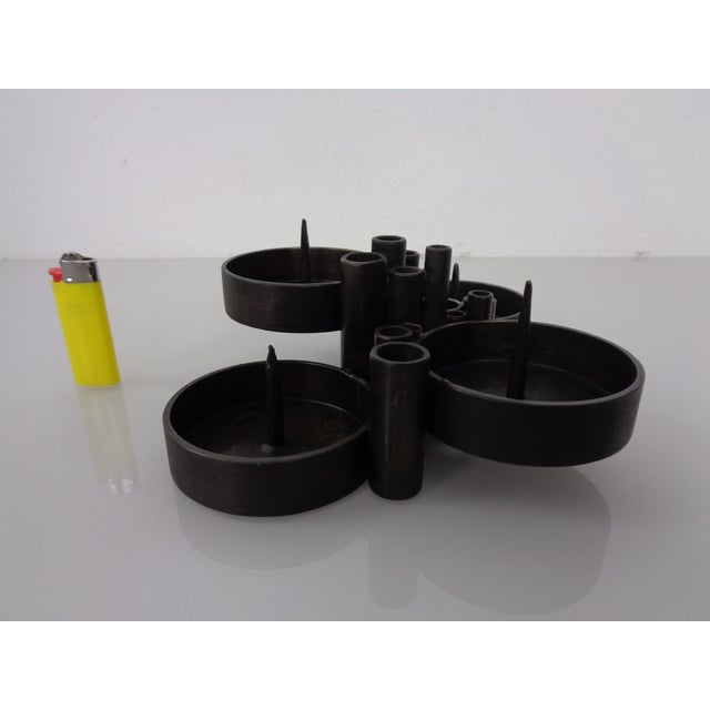 Brutalist Bronze Candleholder by Manfred Bergmeister for Ebersberg, Germany, 1960s For Sale - Image 6 of 18