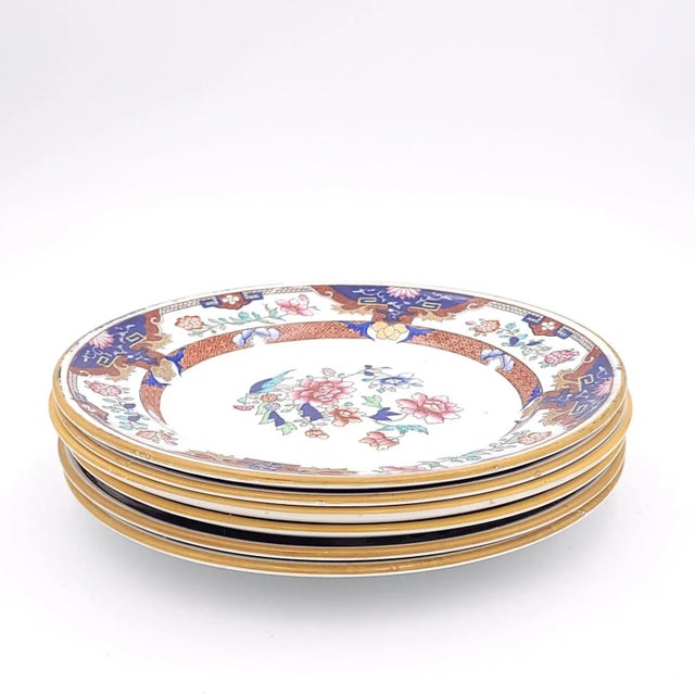 Traditional Circa 1870 Imari Style Plates, England- Set of 6 For Sale - Image 3 of 9